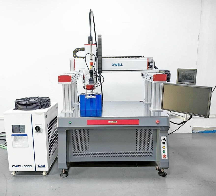 1000W Scaldaia a punti Gantry Automatica Continuo Batteria agli Ioni di Litio Fibra Laser Scaldaia