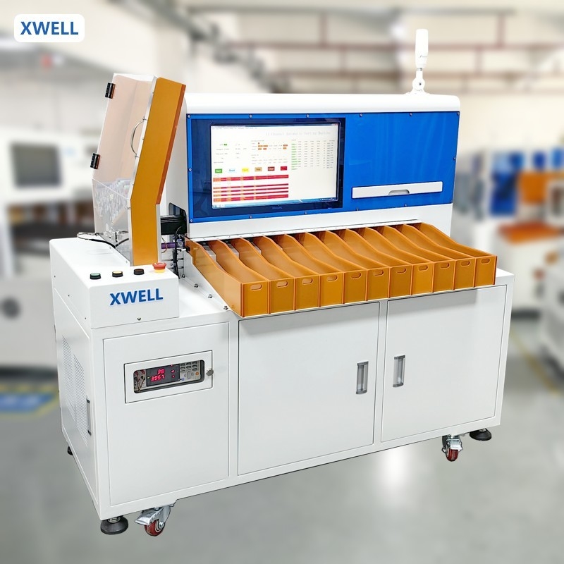 18650 26650 21700 32650 Selettore di celle cilindriche 11 Canale Sorting Machine Per Battery Pack Assembly Line