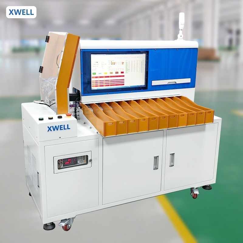 11 Canali 18650 21700 32650 Macchina di selezione automatica cilindrica delle celle della batteria