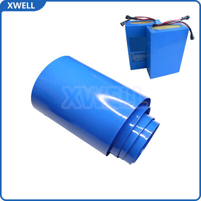 Prezzo buono Tubo termico PE a croce blu 50 mm Larghezza piana 100 m Rollo per 21700 26650 Sleeve di isolamento delle celle della batteria 120°C in linea