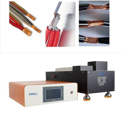 Buon prezzo Saldatore a punti ultrasonico del metallo della saldatrice del cablaggio del cavo da 40 millimetri in linea